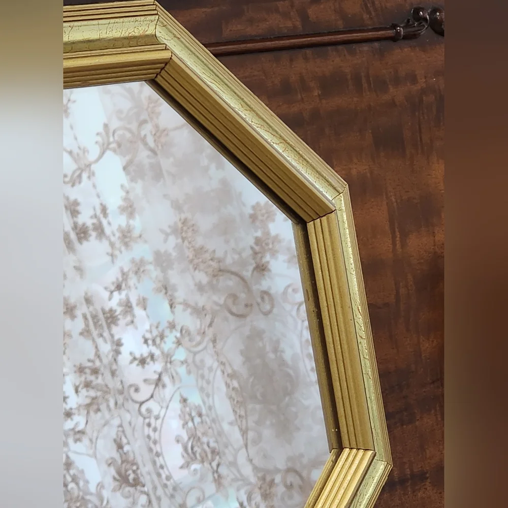 Octagonal Gold Framed Mirror